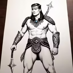 a drawing of the wrestler, that was drawn in pencil