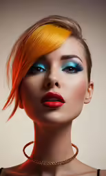 woman with bright blue eyes and blonde hair