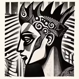 black and white illustration of two men with different hair