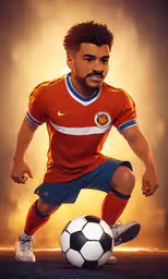 a man is standing in front of a soccer ball,a man kneeling down with a soccer ball