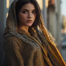 the young woman is dressed in the clothes