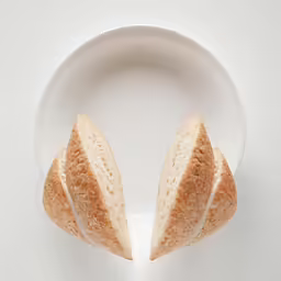 the slices of bread are arranged on the plate