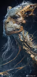an animal with multiple layers of hair in the water
