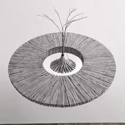 an art piece that has been designed to look like reed reeds