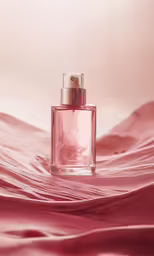 an empty bottle sitting on top of a wave of water