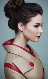 woman with braid in a coat over her shoulder