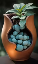 some plant in a pot with rocks inside