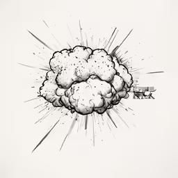 an ink drawing of a black and white brain