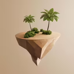 the tree on the island is growing out of the paper