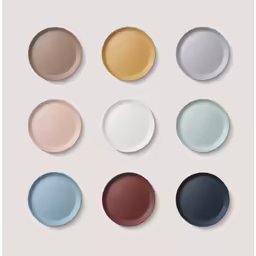 the different shades of paint in each hue