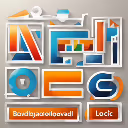 various typographs depicting different shapes and sizes,a bunch of stickers with different colors on them