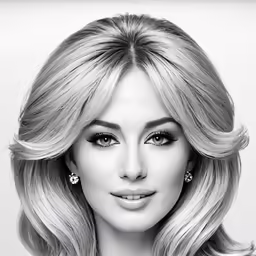 a blonde woman with very large breasts, eyes and blonde hair