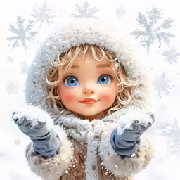this is a very cute little doll dressed in winter clothes