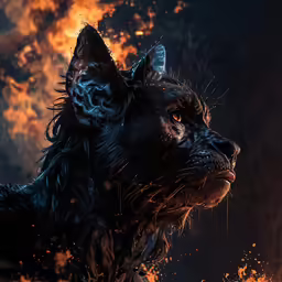 the creature is looking down from the dark side