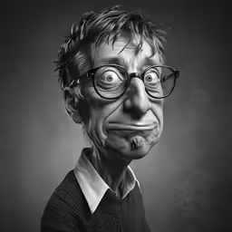 an old man with glasses making a silly face
