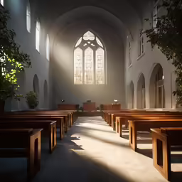 the empty pews in the inside of an ornate church