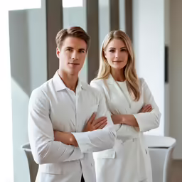 the two chefs are posing for a photo in their room