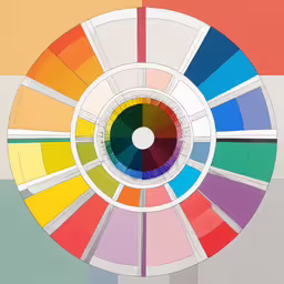 an image of the interior paint colors and its matching palettes,a painting showing many different colors