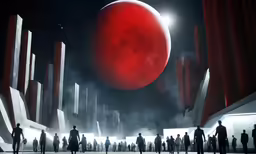 a group of people are standing in the shadows
