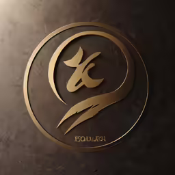 a brown and gold logo for a restaurant