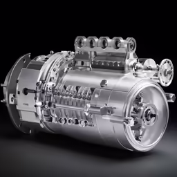 an aluminum motor with gears and gear