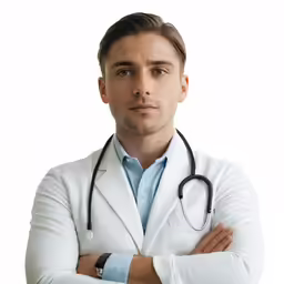 an image of a man wearing a white coat and stethoscope