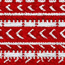 a red carpet with arrows that are drawn on it