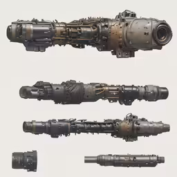 the side view of two different gears on a white background
