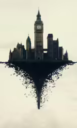 the reflection of the castle in water looks like a cross cut