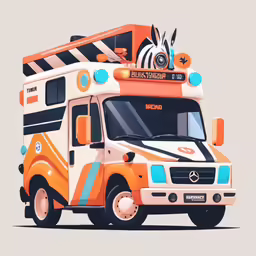 a bus is painted with different colors and stripes