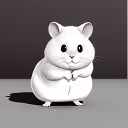 a white mouse sitting on its hind legs