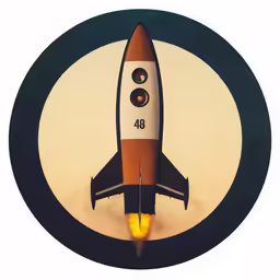 a clock with an image of a rocket ship