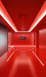 a room with some lights lit on the ceiling