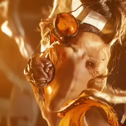 a woman is making a silly face with oranges in her hair