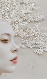 a beautiful woman with white hair in a photo