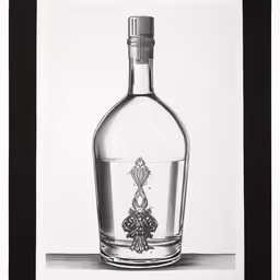 a bottle of liquor sitting on top of a table