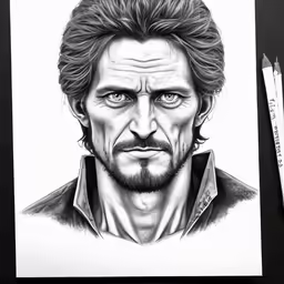 a drawing with some pens and some ink