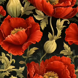 an image of flowers that are in red and green
