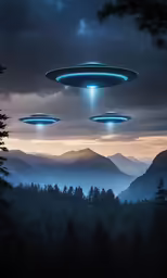 an image of a group of aliens floating in the sky