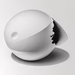 an abstract black and white sculpture on a white background