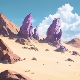 some rocks mountains and some sky