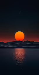 the sun set in an orange setting on a clear day
