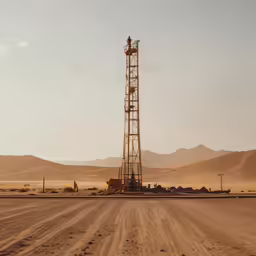 there is an oil rig on the ground