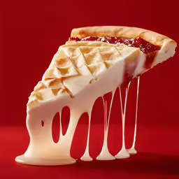 a piece of pie that has been dripping down