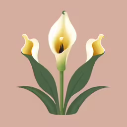 three flowers are shown against a pink background