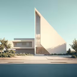a large white structure on a sidewalk