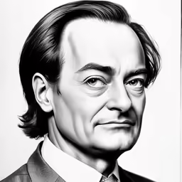 a black and white portrait of a man
