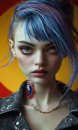 a close up shot of an animated female