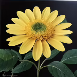 the sunflower has an interesting yellow center