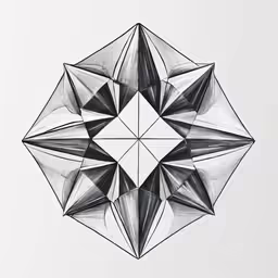 an artistic drawing of several small squares with intersecting edges